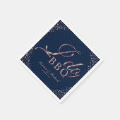 Rose Gold Confetti Navy I GRILLEN Engagement Parte Serviette (Ecke)