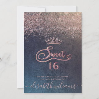 Rose gold confetti ombre tiara Einladung