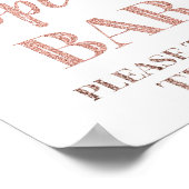 Rose Gold Confetti Popcorn Bar Sign Poster (Ecke)