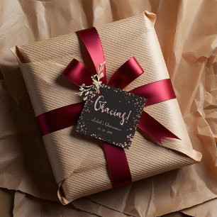 Rose gold Confetti Quinceanera Gracias   elegant Geschenkanhänger