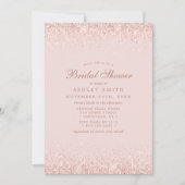 Rose Gold Confetti Rosa Modernes Brautparty Einladung (Vorderseite)