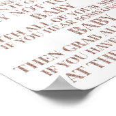 Rose Gold Confetti Sage kein Baby Game Sign Poster (Ecke)