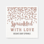 Rose Gold Confetti Sprinkler mit Liebe Serviette (Vorderseite)