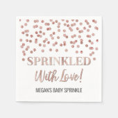 Rose Gold Confetti Sprinkler mit Liebe Serviette (Vorderseite)