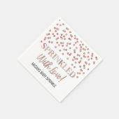 Rose Gold Confetti Sprinkler mit Liebe Serviette (Ecke)