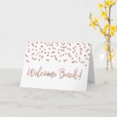 Rose Gold Confetti Welcome Back Card Karte (Gelbe Blume)