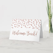 Rose Gold Confetti Welcome Back Card Karte (Vorderseite)