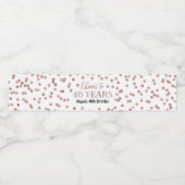 Rose Gold Confetti zum Geburtstag Wasserflaschenetikett (Einzelnes Label)