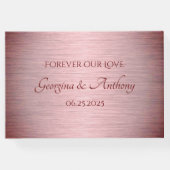 Rose Gold Copper Burgundy Wedding Gästebuch (Rückseite)