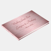 Rose Gold Copper Burgundy Wedding Gästebuch (Ecke)