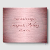 Rose Gold Copper Burgundy Wedding Gästebuch (Rückseite)