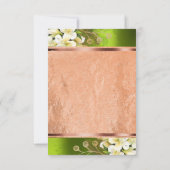 Rose Gold Copper Geburtstag Bridal Green Einladung (Rückseite)