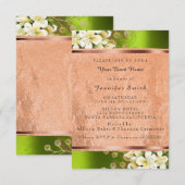 Rose Gold Copper Geburtstag Bridal Green Einladung (Vorne/Hinten)