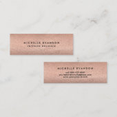 Rose Gold Copper Look Minimalistisch Mini Visitenkarte (Vorne/Hinten)