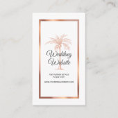 Rose Gold Copper Palm Beach Marmor Hochzeitswebsit Begleitkarte (Vorderseite)