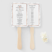 Rose Gold Copper Palm Tree Marmor Hochzeitsprogram Fächer (Vorne und Hinten)