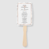 Rose Gold Copper Palm Tree Marmor Hochzeitsprogram Fächer (Vorderseite)