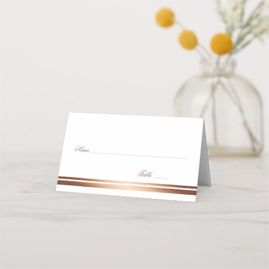 Rose Gold Copper White Wedding Platzkarte (Vorderseite)