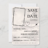 Rose Gold Costa Rica Passport Save The Date (Rückseite)