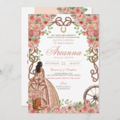 Rose Gold Country Western Charra Quinceañera Einladung (Vorne/Hinten)