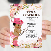Rose Gold Cowgirl Baby Dusche Afroamerikaner