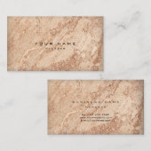 Rose Gold Creamy Beige Marmorstein Minimal Visitenkarte (Vorne/Hinten)