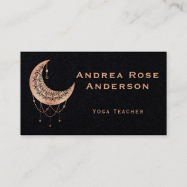 Rose Gold Crescent Moon Mandala Business Card Visitenkarte