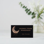 Rose Gold Crescent Moon Mandala Business Card Visitenkarte (Stehend Vorderseite)