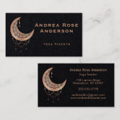 Rose Gold Crescent Moon Mandala Business Card Visitenkarte (Vorne/Hinten)