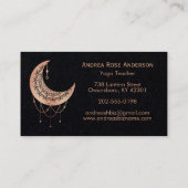 Rose Gold Crescent Moon Mandala Business Card Visitenkarte (Rückseite)