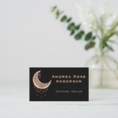 Rose Gold Crescent Moon Mandala Business Card Visitenkarte (Stehend Vorderseite)