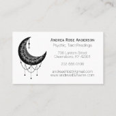 Rose Gold Crescent Moon Mandala Business Card Visitenkarte (Rückseite)