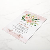 Rose Gold Cross Blumengymnastik Rosa Taufe Folieneinladung (Gedreht)
