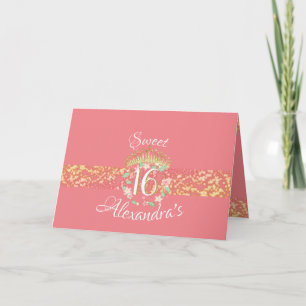 Rose Gold Crown 16 . Geburtstag Celebration Einladung