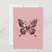 Rose Gold Crystal Butterfly Dress Einladung (Rückseite)