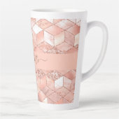 Rose gold cube marble name glittere script milchtasse (Rechts)