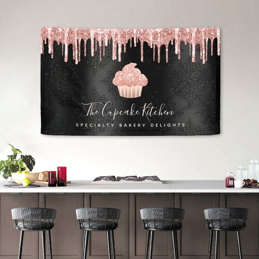 Rose Gold Cupcake Glitzer Tropfen Bäckerei Koch Sc Banner