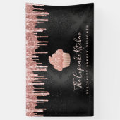 Rose Gold Cupcake Glitzer Tropfen Bäckerei Koch Sc Banner (Vertikal)
