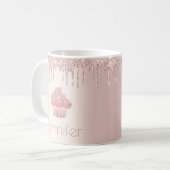 Rose Gold Cupcake Glitzer Tropfen moderne schicke Kaffeetasse (Vorderseite Links)