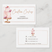 Rose Gold Custom Cakes 9 cm x 5,5 cm Visitenkarte (Vorne/Hinten)