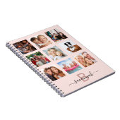Rose Gold Custom Foto Collage Monogramm pink Notizblock (Rechte Seite)