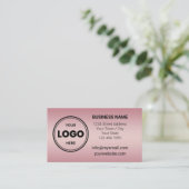 Rose Gold Custom-Logo und QR-Code Visitenkarte (Stehend Vorderseite)