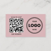 Rose Gold Custom-Logo und QR-Code Visitenkarte (Rückseite)