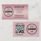 Rose Gold Custom-Logo und QR-Code Visitenkarte (Vorne/Hinten)