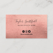 Rose Gold Custom Loyalty Card Visitenkarte (Rückseite)