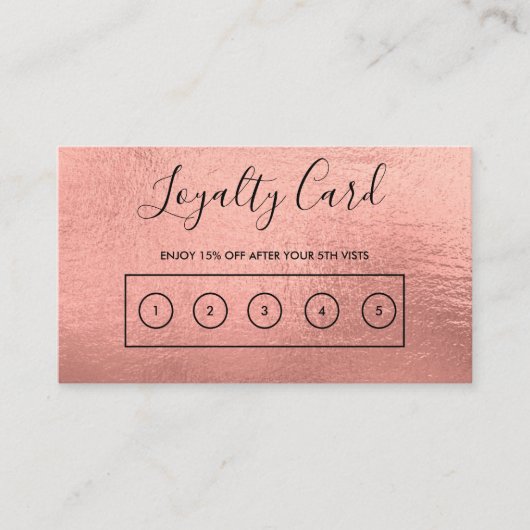 Rose Gold Custom Loyalty Card Visitenkarte (Vorderseite)
