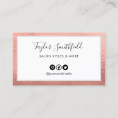 Rose Gold Custom Loyalty Card Visitenkarte (Rückseite)