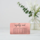 Rose Gold Custom Loyalty Card Visitenkarte (Stehend Vorderseite)