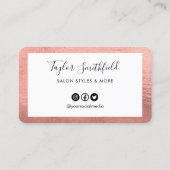 Rose Gold Custom Loyalty Card Visitenkarte (Rückseite)