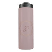 Rose Gold Custom Monogram Elegant Template Thermosbecher (Vorderseite)